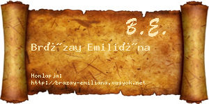 Brázay Emiliána névjegykártya